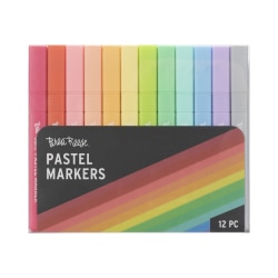 Brea Reese Pastel Markers, Pack Of 12 Markers, Chisel Point, Pastel Ink Colors