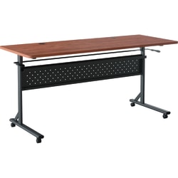 Lorell® Shift 2.0 Flip & Nesting Mobile Table, 29-1/2"H x 60"W x 24"D, Cherry/Black