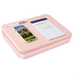 LapGear Compact Lap Desk With Cushioned Zipper Storage Pouch, 14-1/2" x 10-1/2", Pink