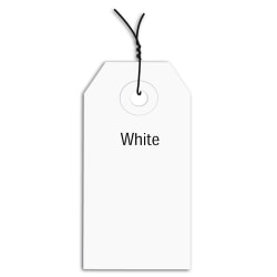 Partners Brand Prewired Color Shipping Tags, #1, 2 3/4" x 1 3/8", White, Box Of 1,000