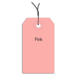 Partners Brand Prewired Color Shipping Tags, #1, 2 3/4" x 1 3/8", Pink, Box Of 1,000