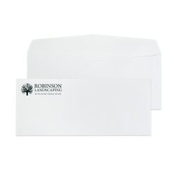Gummed Seal, Standard Business Envelopes,  4-1/8" x 9-1/2", Black Ink, Custom #10, Box Of 250