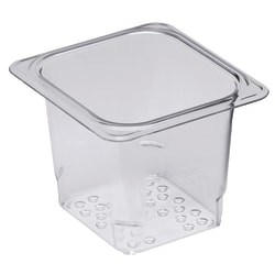 Cambro Camwear GN 1/6 Size 5" Colander Pans, Clear, Set Of 6 Pans