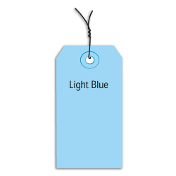 Partners Brand Prewired Color Shipping Tags, #3, 3 3/4" x 1 7/8", Light Blue, Box Of 1,000