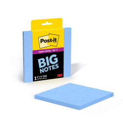 Post-it® Super Sticky Big Notes, 6 x 6 in, 1 Sticky Note Pad, 30 Sheets/Pad, Great for Vision Boards, Creative Projects, and Study Space, Washed Denim