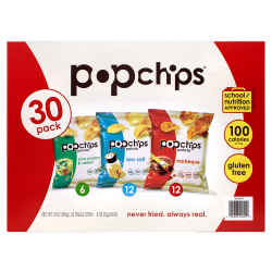 Popchips Variety Pack, 8 Oz, Pack Of 30 Bags