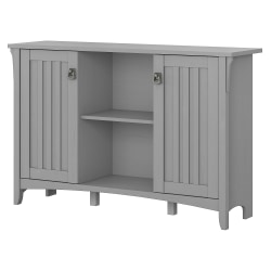 Bush Furniture Salinas Storage Cabinet With Doors, Cape Cod Gray, Standard Delivery
