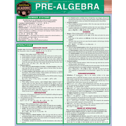 QuickStudy Guide, Pre-Algebra,