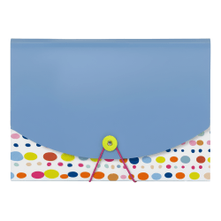 Office Depot® Brand 13-Pocket Poly Expanding File, Letter Size, Blue/Dots