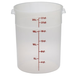Cambro Translucent Round Food Storage Containers, 22 Qt, Pack Of 6 Containers