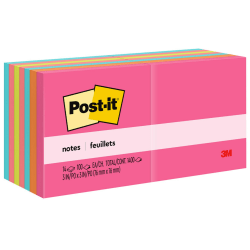 Post-it Notes, 3 in x 3 in, 14 Pads, 100 Sheets/Pad, Clean Removal, Poptimistic Collection