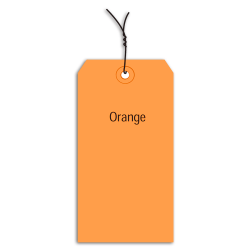 Partners Brand Prewired Color Shipping Tags, #4, 4 1/4" x 2 1/8", Orange, Box Of 1,000
