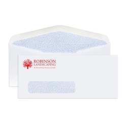 Custom #10, 1-Color, Single Window, Security Tint, Business Envelopes, 4-1/8" x 9-1/2", White Wove, Box Of 500