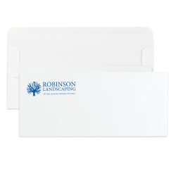 Custom #10, 1-Color, Self-Seal, Standard Business Envelopes, 4-1/8" x 9-1/2", White Wove, Box Of 500