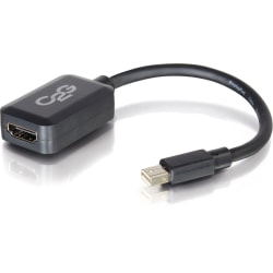 C2G Mini DisplayPort to HDMI Adapter - Mini DP to HDMI Adapter - DisplayPort 1.2 - Black - M/F - Adapter - Mini DisplayPort male to HDMI female - 8 in - shielded - black
