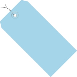 Partners Brand Prewired Color Shipping Tags, #5, 4 3/4" x 2 3/8", Light Blue, Box Of 1,000