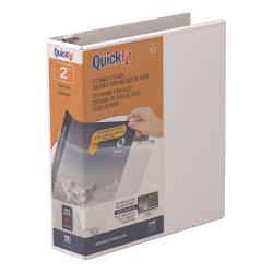 QuickFit® View 3-Ring Binder, 2" Angle D-Rings, White