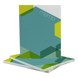 Custom Full Color Memo Pads, 4-1/4" x 5-1/2", 50 Sheets Per Pad, White Stock, Pack Of 5 Pads