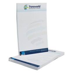 Custom  Full Color Notepads, 5-1/2" x 8 -1/2", 50 Sheets Per Pad, White Stock, Pack Of 5 Pads
