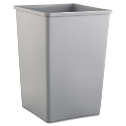 Rubbermaid® Commercial Untouchable Square Waste Receptacle, 35-Gallon, Gray