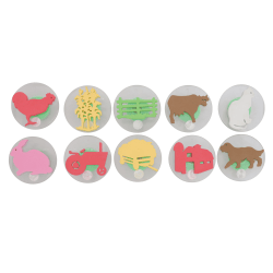 READY 2 LEARN Giant Stampers, Farm Adventure, Set Of 10