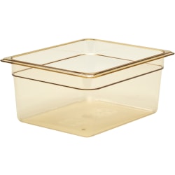 Cambro H-Pan High-Heat GN 1/2 Food Pans, 6"H x 10-7/16"W x 12-3/4"D, Amber, Pack Of 6 Pans