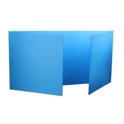 Flipside Products Premium Plastic Study Carrels, 12" x 46-1/2", Blue, Pack Of 24 Carrels