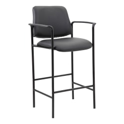 Boss Office Products Square Back Stool with Antimicrobial Vinyl, Black