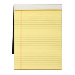 TOPS™ Docket Gold™ Premium Writing Pad, 8 1/2" x 11 3/4", Legal Ruled, 70 Sheets, Canary