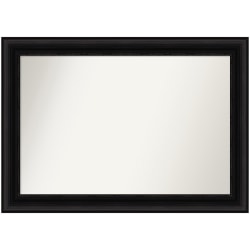 Amanti Art Non-Beveled Rectangle Framed Bathroom Wall Mirror, 29-1/2" x 41-1/2", Parlor Black