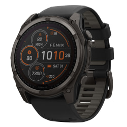 Garmin® fenix® 8 Multisport Sapphire Solar GPS Watch With Silicone Band And 51mm Lens, Carbon Gray/Black