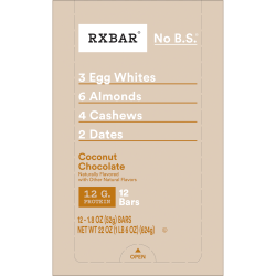 RXBAR Coconut Chocolate Protein Bars, 1.8 Oz, Total Qty 6