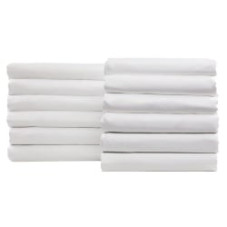 1888 Mills Naked Full Fitted Sheets, 54" x 80" x 15", White, Pack Of 24 Sheets