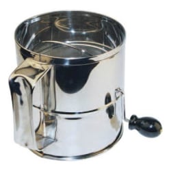 Winco Stainless-Steel Rotary Sifter, 8 Cup, Silver
