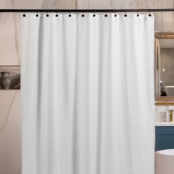23 Threads, Shower Curtain, Waffle GRS Polyester, Grommet, White, 72" x 72", Case Of 12 Curtains