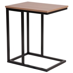 Flash Furniture Wood-Grain Side Table, 22"H x 19"W x 13-1/2"D, Rustic/Black