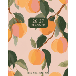 Willow Creek Press Monthly Academic Booklet Planner, 7-1/2" x 9-1/2", Peach Please, July 2026 - June 2027, Total Qty 1