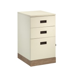 Sauder® Dixon City 19"D Vertical 3-Drawer Mobile File Cabinet, Brushed Oak™/Pebble White™