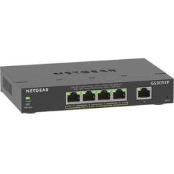 Netgear 5-Port Gigabit Ethernet SOHO Smart Managed Plus PoE Switch with 4-Port PoE+ - 5 Ports - Manageable - 2 Layer Supported - 63 W PoE Budget - Twisted Pair - PoE Ports - Desktop, Wall Mountable - 5 Year Limited Warranty