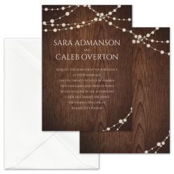 Custom Shaped Wedding & Event Invitations With Envelopes, 5" x 7", Rustic Evening, Box Of 25 Invitations/Envelopes