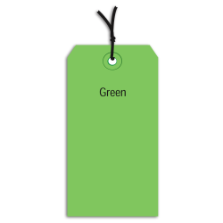 Office Depot® Brand Prestrung Color Shipping Tags, #6, 5 1/4" x 2 5/8", Green, Box Of 1,000