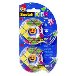Scotch® Kids Invisible Tape, .75 in x 600 in, 2 Tape Rolls with Dispensers, Kid Approved No Mess Fun