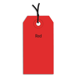 Office Depot® Brand Prestrung Color Shipping Tags, #6, 5 1/4" x 2 5/8", Red, Box Of 1,000