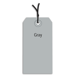 Partners Brand Prestrung Color Shipping Tags, #6, 5 1/4" x 2 5/8", Gray, Box Of 1,000