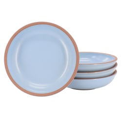 Gibson Elite Dumont 4-Piece Terracotta Dinner Bowl Set, 9", Light Blue