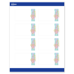 Avery® Printable Cards With Sure Feed® Technology, 2" x 3-1/2", Matte White With Watercolor/Gold Leaf Design, Pack Of 80