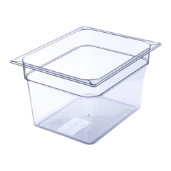 StorPlus 1/2-Size Plastic Food Pans, 8"H x 10 3/8"W x 12 3/4"D, Clear, Pack Of 6