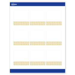 Avery® Printable Cards With Sure Feed® Technology, 2-1/2" x 2-1/2", Matte White With Preprinted Gold Lace Trim Pattern, Pack Of 90