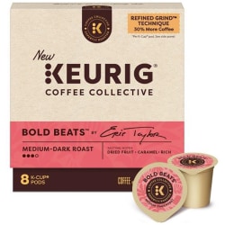 Keurig Coffee Collective Bold Beats Single-Serve K-Cup Pods, Medium-Dark Roast Coffee, 8 Count
