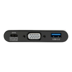 Tripp Lite USB C to VGA Multiport Adapter Converter w/ USB Hub PD Charging 1080p Black, Thunderbolt 3 Compatible, USB Type C, USB-C, USB Type-C - for Notebook/Tablet PC/Desktop PC/Smartphone